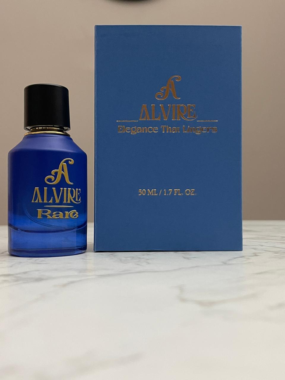 ALVIRE Rare bottle beside its blue presentation case